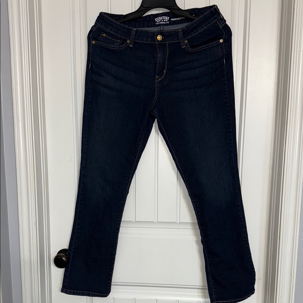 Signature by Levi Strauss Dark Indigo Women's Straight Leg Jeans